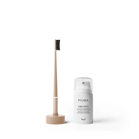 Set Periuta + Pasta de dinti 75ml Soft Nude, Piuma