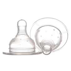 Set tetine silicon gat larg pentru lichide groase 3+ Baby, 2 bucati, Minut