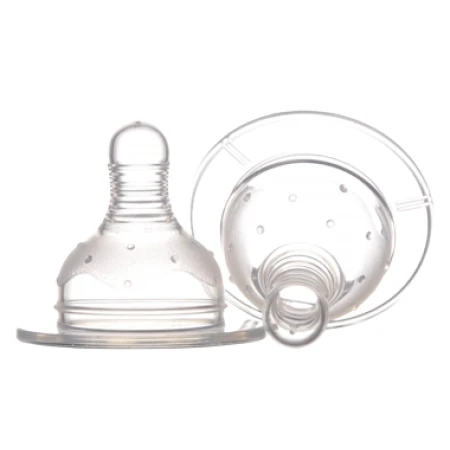 Set tetine silicon gat larg pentru lichide groase 3+ Baby, 2 bucati, Minut