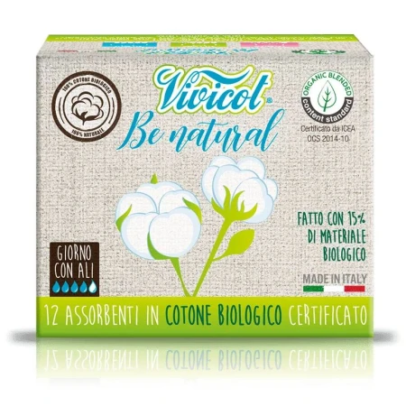 Absorbante de zi din bumbac ecologic 4 picaturi 12buc Vivicot