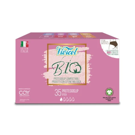 Protej slip din bumbac compostabil ecologic 1 picatura 35buc Vivicot
