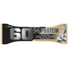 Baton proteic cu aroma de Cookies & Cream 60% Protein Bar, 45g, Weider