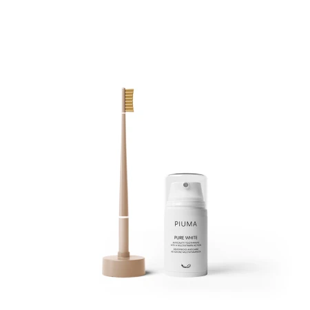 Set Pasta de dinti + Periuta Gold Nude, 75ml, Piuma