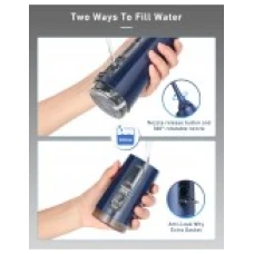 Irigator / Dus Bucal, NiceFeel, FC2660, fara fir, 2x Varfuri Incluse, 3x Programe, Rezevor 260ml, Albastru