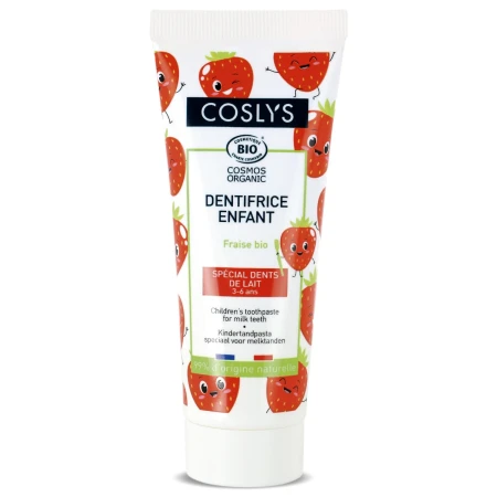 Pasta de dinti bio pentru copii dinti de lapte(3-6 ani) cu capsuni, 50ml, Coslys