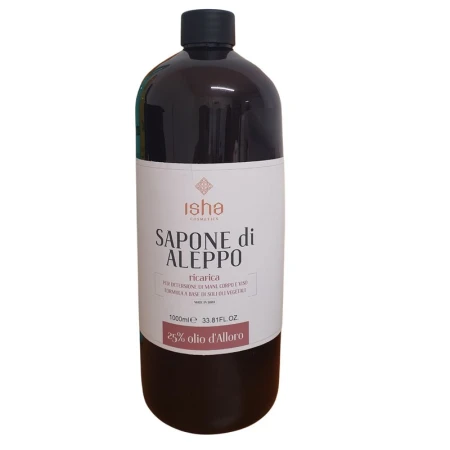 Sapun lichid de alep cu 25% ulei de dafin 1000ml Isha