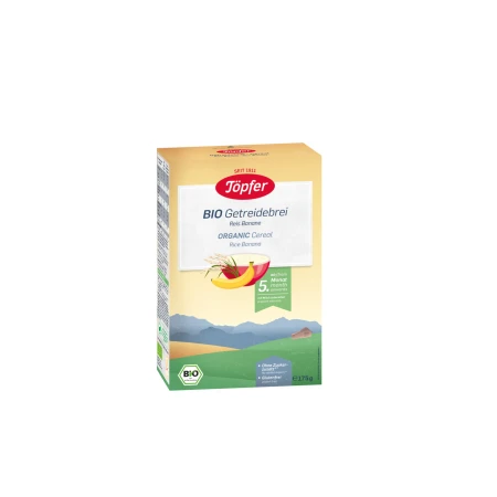 Cereala Bio cu orez si banane pentru +5 luni, 175g, Topfer