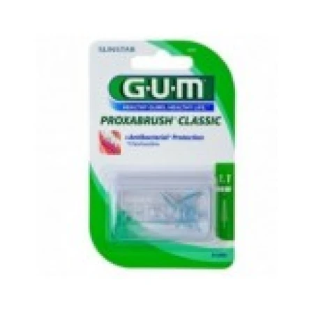 Set 8x Periute Interdentare, GUM, ProxaBrush, pentru Curatare in Profunzime, Tratate cu Clorhexidina, 1.1mm