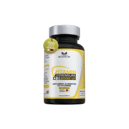 Vitamina D3 Premium 2000 UI, 60 capsule moi, Boost4Life