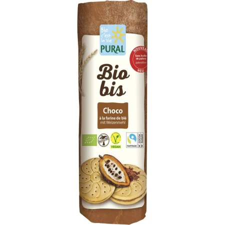 Biscuiti din grau cu ciocolata bio 320g Pural