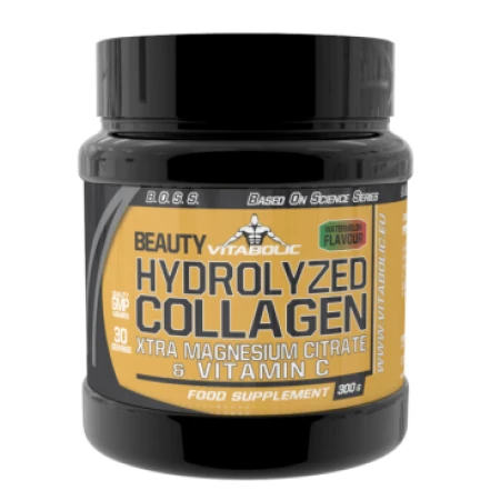 Collagen Hidrolizat cu extra citrat de magneziu si vitamina C pepene verde, 300g, Vitabolic