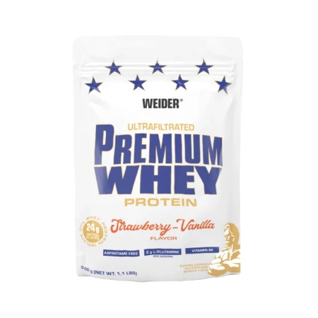 Pudra proteica cu aroma de Strawberry-Vanilla Premium Whey, 500g, Weider