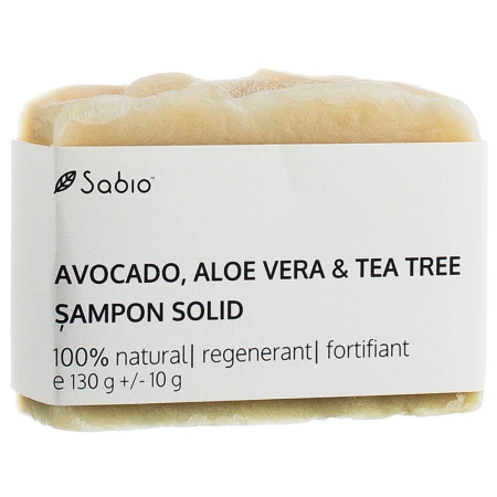 Sampon solid de Avocado, Aloe Vera si Tea Tree, 130g, Sabio
