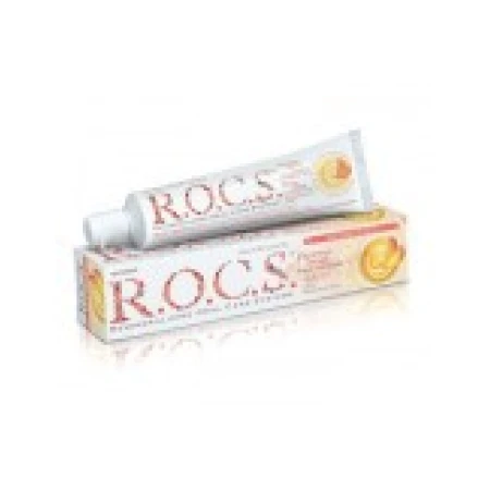 Pasta de Dinti, R.O.C.S., Desert Vienez, aroma Mango si Banane, fara fluor, pentru Dinti Sensibili, tub 74ml