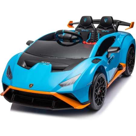 Masinuta electrica cu functie drift Lamborghini Huracan STO, putere 220W, 12V Premium, albastra