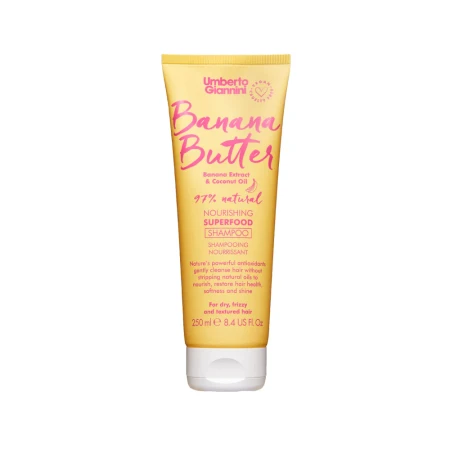 Sampon hidratant pentru par uscat frizzy si texturat Banana Butter, 250ml, Umberto Giannini