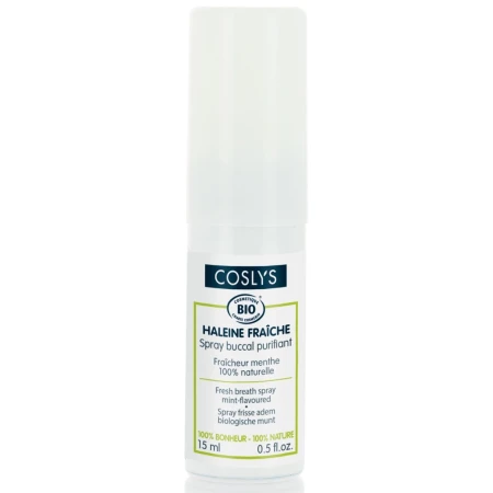 Spray de gura bio pentru respiratie proaspata indelungata cu menta, 15ml, Coslys