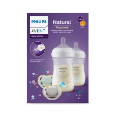 Set biberoane Natural Response SCD837/11, 2x260ml + 2x Suzete, Philips Avent