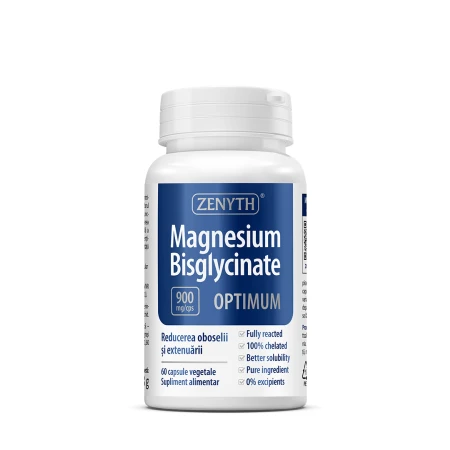 Magnesium Bisglycinate Optimum 900mg, 60 capsule vegetale, Zenyth
