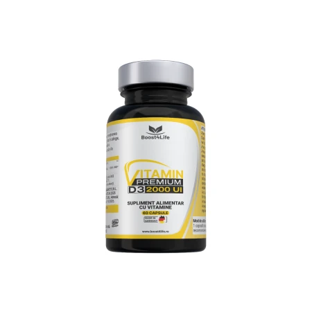 Vitamina D3 Premium 2000 UI, 60 capsule moi, Boost4Life