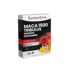 Maca 1500 Tribulus, 20 fiole, Santarome