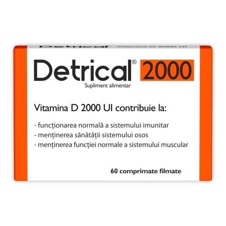 Detrical Vitamina D 2000UI, 60 comprimate, Zdrovit