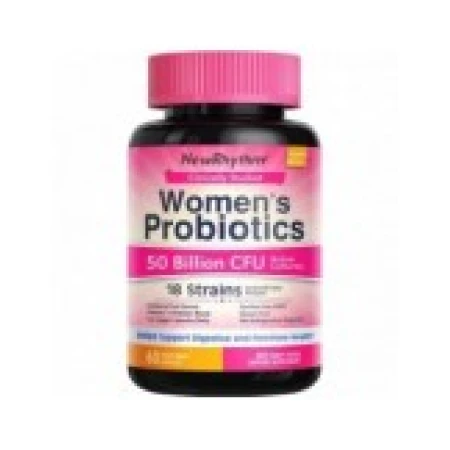 Probiotice pentru Femei, NewRhythm, 50 Miliarde Organisme Vii din 18 Tulpini Benefice, cu Enzime si Prebiotice, 60 capsule