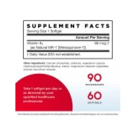 Supliment Alimentar, Jarrow, MK-7, pentru Sistemul Osos si Cardiovascular, 90mcg, 60cps