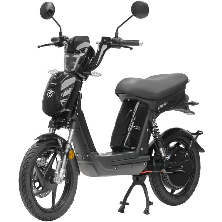 Samus Scuter electric, fara permis, Samus Chicago-18T800-48V26-Black, viteza maxima 25 km/h, autonomie 90 km, motor 800 W, acumulator 48 V 26 Ah, sarcina maxima 152 kg, afisaj LCD color, jante aluminiu, Negru