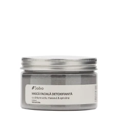 Masca faciala detoxifianta carbune activ rhassoul si spirulina, 250ml, Sabio
