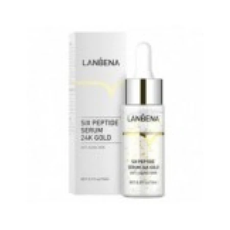 Ser, Lanbena, Acid Hialuronic si Sase Peptide din Aur, Anti-Imbatranire, Efect Asupra Ridurilor Fine, 15ml