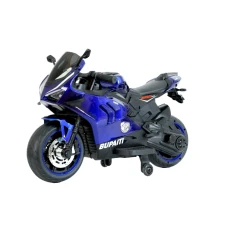 Motocicleta electrica copii, Kinderauto BDQ888 70W 12V cu roti moi, Bluetooth, albastra