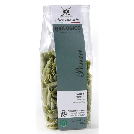 Penne din mazare verde bio 250g Marchesato