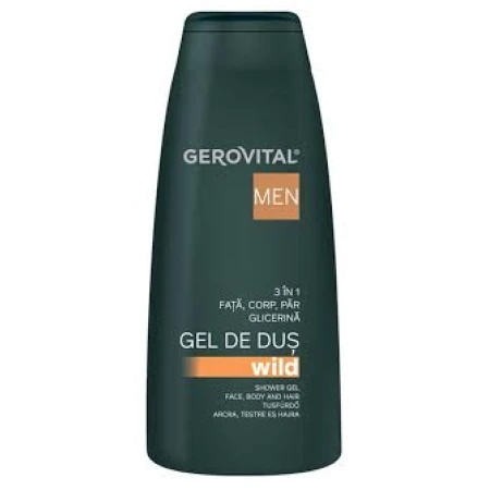 Gel de dus Wild 3 în 1 Men, 400ml, Gerovital