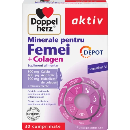 Minerale pentru femei + colagen Depot, 30 comprimate, Doppelherz