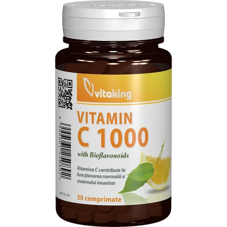 Vitamina C 1000mg cu bioflavonoide, acerola si macese, 30 comprimate, Vitaking